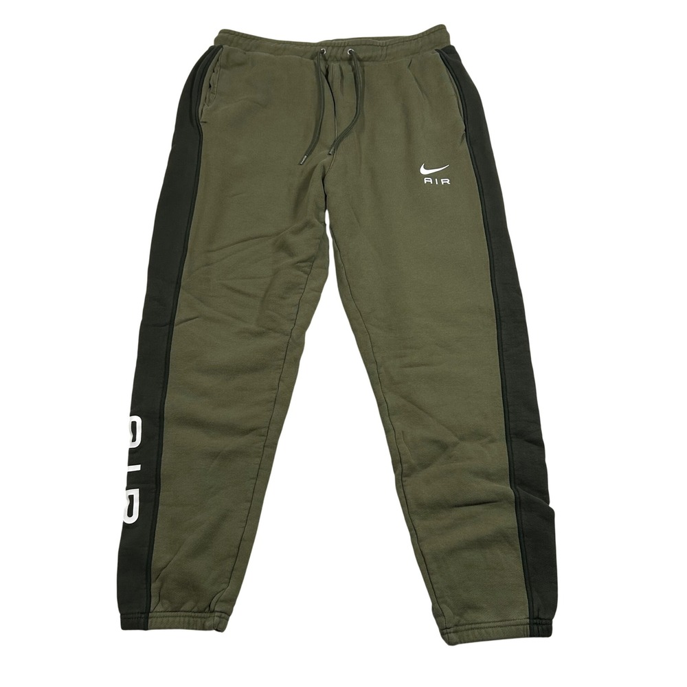 Nike Air Joggers Mens Size M Olive Green Fleece Tapered Sweatpants CJ4830-326